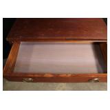 Vintage 4-Drawer Wooden Dresser with Brass Handles