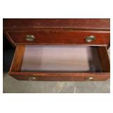 Vintage 4-Drawer Wooden Dresser with Brass Handles