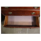 Vintage 4-Drawer Wooden Dresser with Brass Handles