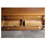 Mid-Century Modern Wooden Dresser with Brass Accents