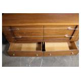 Mid-Century Modern Wooden Dresser with Brass Accents