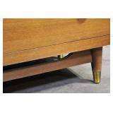 Mid-Century Modern Wooden Dresser with Brass Accents