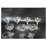 Collection of 17 Assorted Vintage Glass Stemware Goblets and Martini Glasses