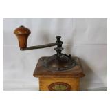 Vintage Fabbrica Nazionale Manual Coffee Grinder with Wood Handle