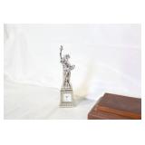 Gilbert Mantel Clock with Silver Statue of Liberty and Slot Machine Miniature Clocks
