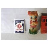 Vintage Collection: Bicycle Pinochle Cards, Chalkware Bear, Big 5 Scratch Pad, Petite Booklet