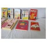Vintage Book and Toy Collection Including Dennis the Menace, Heathcliff, Fashion Plates, and Joke Book