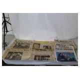 Collection of Historic Newspapers Including Political Headlines and Major Events
