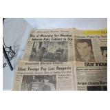 Collection of Historic Newspapers Including Political Headlines and Major Events
