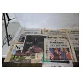 Collection of Historic Newspapers Including Political Headlines and Major Events