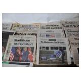 Collection of Historic Newspapers Including Political Headlines and Major Events