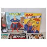 Collection of Political and Historical Magazines and Books Featuring Trump, Kennedys, and More
