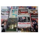 Collection of Political and Historical Magazines and Books Featuring Trump, Kennedys, and More
