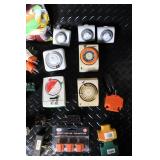 Lot of Extension Cords, Timers, Electrical Adapters, and Wrap-It Straps