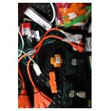 Lot of Extension Cords, Timers, Electrical Adapters, and Wrap-It Straps