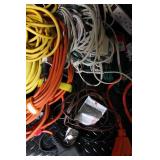 Lot of Extension Cords, Timers, Electrical Adapters, and Wrap-It Straps