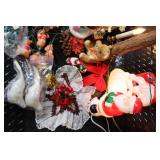 Large Assorted Vintage Christmas Decor Collection with Lighted Figures and Tree