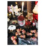 Large Assorted Vintage Christmas Decor Collection with Lighted Figures and Tree