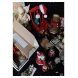 Large Assorted Vintage Christmas Decor Collection with Lighted Figures and Tree