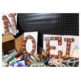 Large Lot of Vintage Christmas Lights and Lighted NOEL Signs