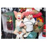 Large Collection of Clown Figurines, Plush, and Ornaments