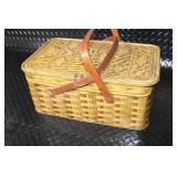 Vintage Picnic Set with Enamelware, Metal Basket, and Accessories