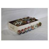 Vintage Soda Bottle Cap Collection including Pepsi, 7up, Diet Rite, and Tab