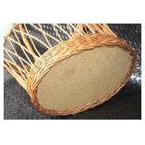 Wicker Basket with Handle and Solid Base
