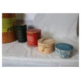 Collection of 9 Vintage Advertising Tins, Jars, and Containers
