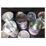 Set of 5 Holiday and Bear-Themed Decorative Popcorn Tins
