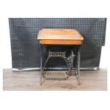 Vintage Singer Treadle Sewing Machine Table with Wood Cabinet