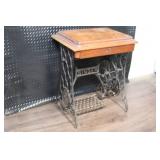 Vintage Singer Treadle Sewing Machine Table with Wood Cabinet