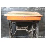 Vintage Singer Treadle Sewing Machine Table with Wood Cabinet