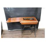 Vintage Singer Treadle Sewing Machine Table with Wood Cabinet