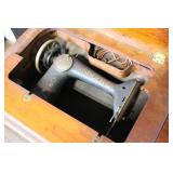 Vintage Singer Treadle Sewing Machine Table with Wood Cabinet