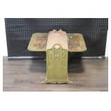 Vintage Wooden Drop Leaf Magazine Table with Ornate Carving