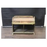 Vintage Wooden Drop Leaf Magazine Table with Ornate Carving