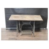 Vintage Singer Treadle Sewing Machine Table with Cast Iron Base