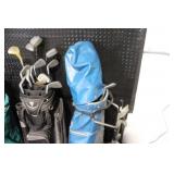 Lot of 3 Golf Club Sets with Bags and Pull Carts