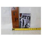 Alpha Gamma Rho Fraternity Wooden Paddle and Alpha Tau Omega 1996-97 Booklet