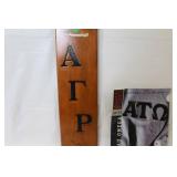 Alpha Gamma Rho Fraternity Wooden Paddle and Alpha Tau Omega 1996-97 Booklet