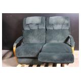 Double Reclining Loveseat with Wood Accents