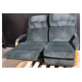 Double Reclining Loveseat with Wood Accents