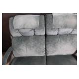 Double Reclining Loveseat with Wood Accents