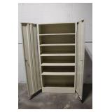 Metal Storage Cabinet with Shelves and Locking Doors