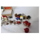 Collection of Vintage Coin Holders and Mixed Coins