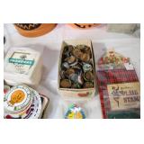 Vintage Halloween Buckets, Coasters, Bottle Caps, Guitar Decor, and Collectibles Lot