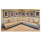 Modern Beige L-Shaped Sectional Sofa with Chaise