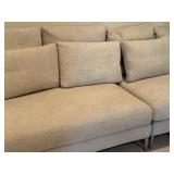 Modern Beige L-Shaped Sectional Sofa with Chaise