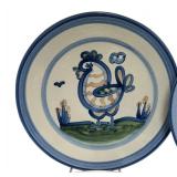 PTRY - Set of 5 Hand-Painted M. A. Hadley Farmhouse Dinner Plates